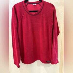 Melanzana Men’s Grid Fleece Pullover Shirt Red Thermal Top Made in Colorado